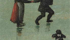 Pieter Bruegel d. Ä.: Detail "Jäger im Schnee", 1565
